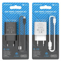 СЗУ с USB BOROFONE  BA52A (5V, 2100mAh, шнур TYPE-C) 1/48