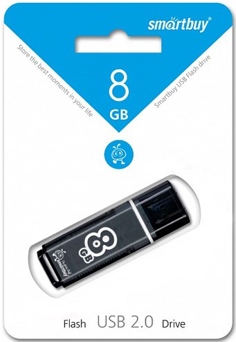 USB-Flash  8GB Smartbuy Glossy series Black (SB8GBS-K)