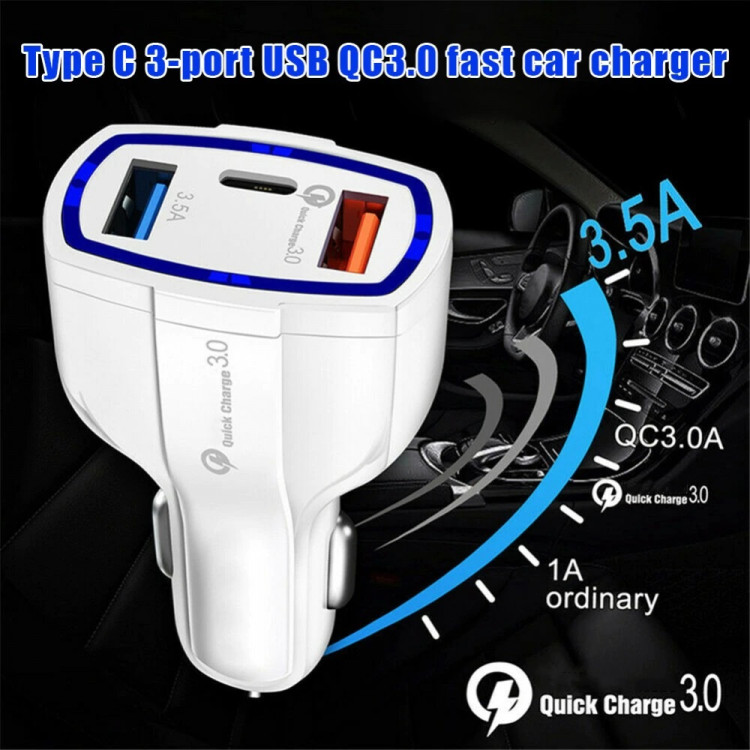 АЗУ с TYPE-C + USB Орбита TS-CAU33 (5V, 3500mAh,QC 3.0)