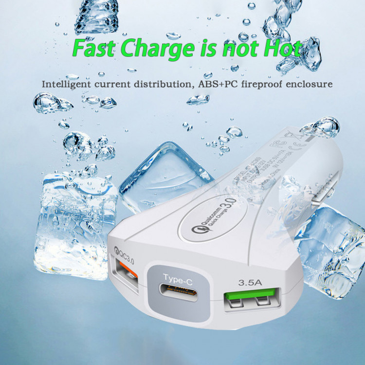 АЗУ с TYPE-C + USB Орбита TS-CAU34 (5V, 3500mAh,QC 3.0) длинное