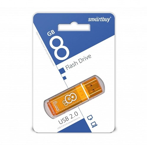 USB-Flash  8GB Smartbuy Glossy series Orange (SB8GBGS-Or)