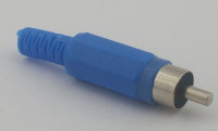 Штекер RCA(тюльпан), на кабель (синий) (10/100) REXANT R-0405