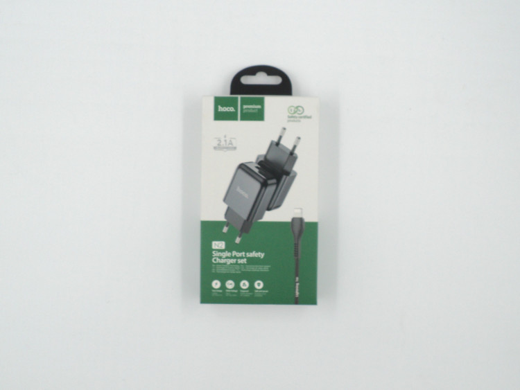 СЗУ с USB HOCO N2 (5V, 2100mAh, шнур Lightning) 1/13