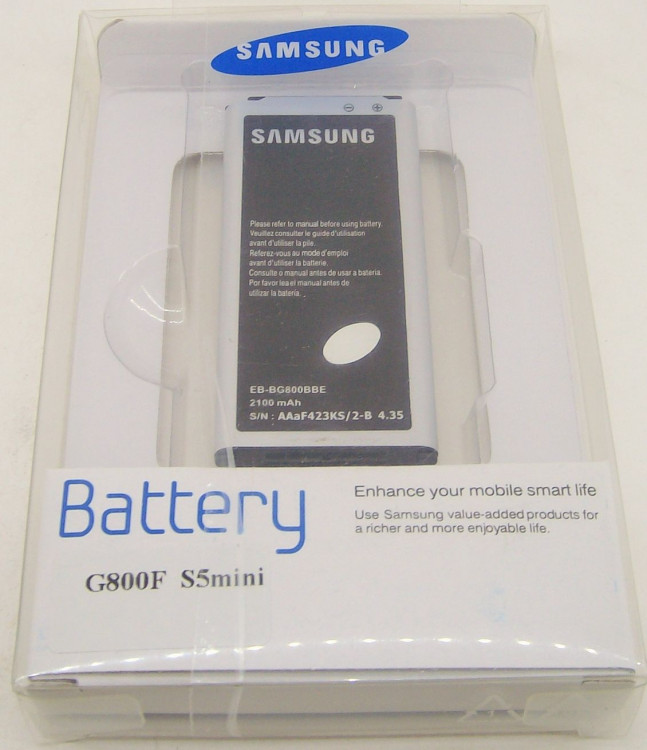 Аккумулятор для Samsung Galaxy S5 mini (EB-BG800BBE,SM-G800F,2100mAh)