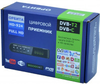 Цифровой ресивер DVB-T2/C  Орбита  OT-DVB15/HD924 + HD плеер (Wi-Fi)