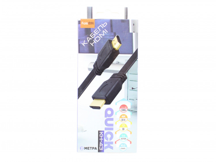 Шнур HDMI - HDMI   FaisON  KH-43  2,0м V1.4 (черный)