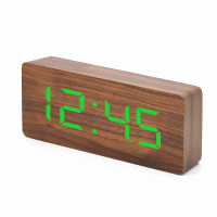 OT-CLT02 часы эл.сетевые зелен.цифры (дата,время,тем-ра,будильник)