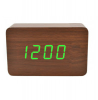 OT-CLT03 часы эл.сетевые зелен.цифры (дата,время,тем-ра,будильник)