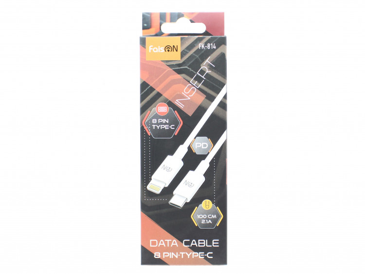 Шнур TYPE-C штекер - Lighting  штекер FaisON FK-814       1м   2.1A силикон