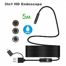 Эндоскоп USB для смартфонов Орбита OT-SME14 (8мм, 720р, 5м, штекер micro/TYPE-C, IP67) Эндоскоп USB для смартфонов Орбита OT-SME14 (8мм, 720р, 5м, штекер micro/TYPE-C, IP67)
