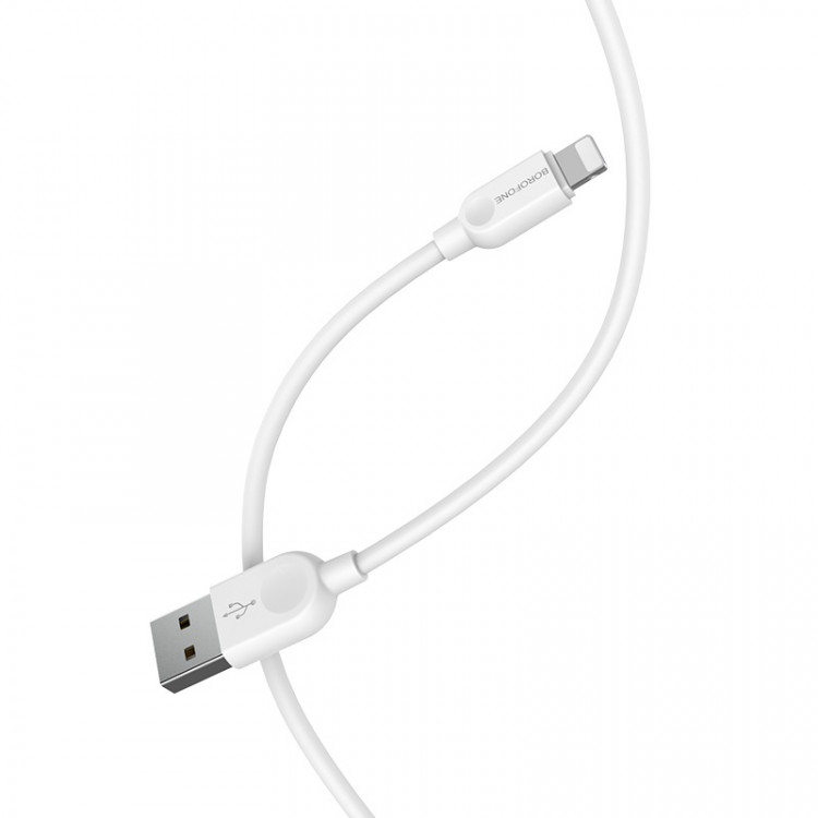 Шнур USB на Lighting  BOROFON BX-14   1м круглый, экстра прочный (1/10)