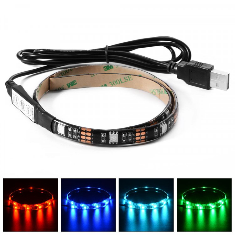 LED лента, IP20, SMD5050/30, Огонек RGB OG-LDL09  (1м) с USB