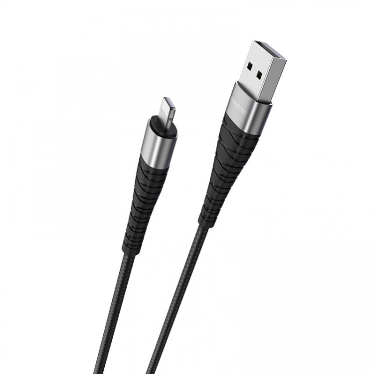 Шнур USB на Lighting  BOROFON BX-32   1м  (2,4А) плетеный (1/10)