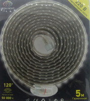 LED лента, 220В, IP67, SMD5050/60, теплый (5м) L-142-106-05