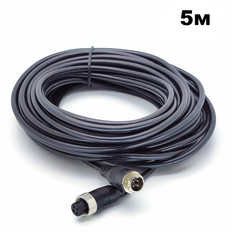 Видеошнур (4pin-RS765(M12) гнездо-штекер) 5м. Орбита OT-VNW04