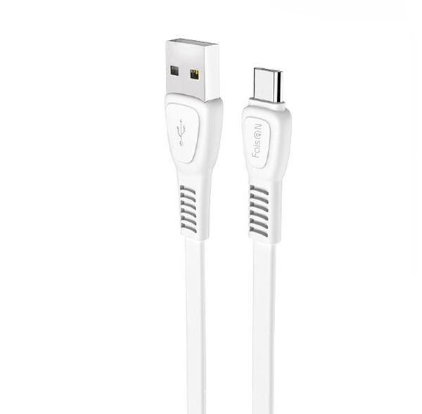 Шнур USB на Lighting  FaisON HX40   1м (2,4А) силикон, плоский