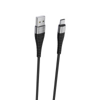 Шнур USB на TYPE-C  BOROFON BX-32  1м (3A) плетеный (1/10)