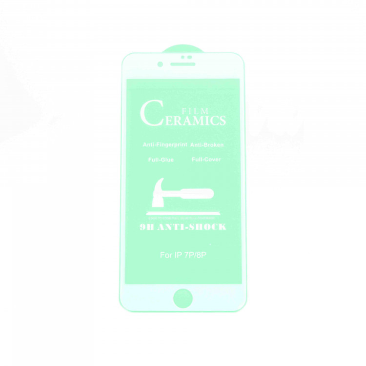 Стекло защитное FILM Geramics на iPhon 7P/8P   (белое)