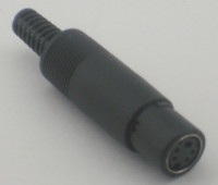 DIN mini 4pin гнездо пластик на кабель (10/100) APP-260