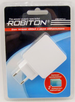 СЗУ ROBITON USB2400 TWIN 4800mA с 2 USB входом   BL1