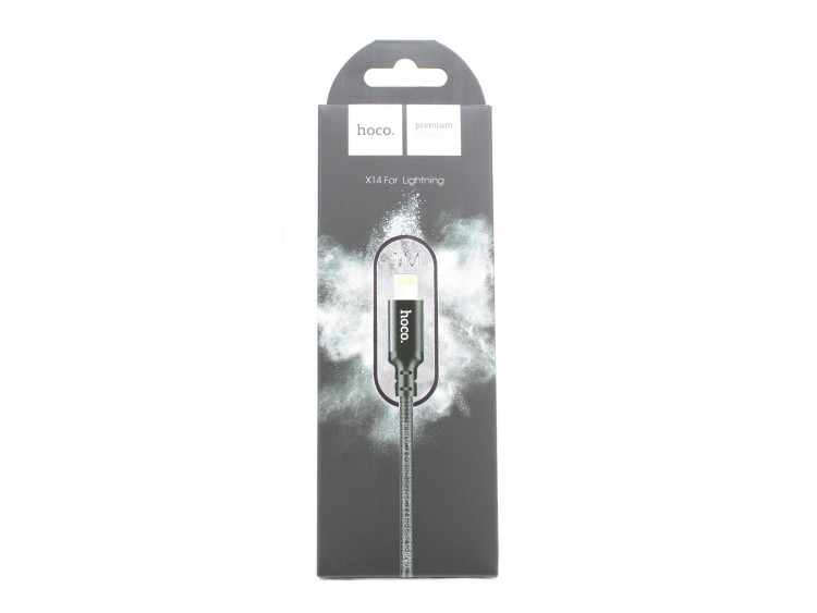 Шнур USB на Lighting  HOCO X14-iP   1м  (2,4A) плетеный (1/33)