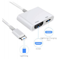 Переходник Lightning штекер - Lightning гнездо/HDMIгнездо (15см) OT-AVW53