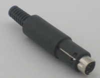DIN mini 6pin штекер на кабель, пластик (10/100) APP-254