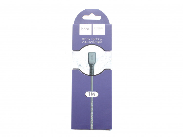 Шнур USB на Lighting  HOCO X20-iP   1м   (2.4A) (1/30)