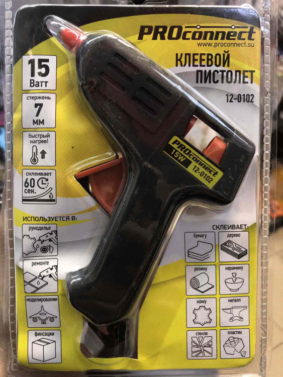 Пистолет клеевой  15 Вт малый  PROCONNECT  R-0102