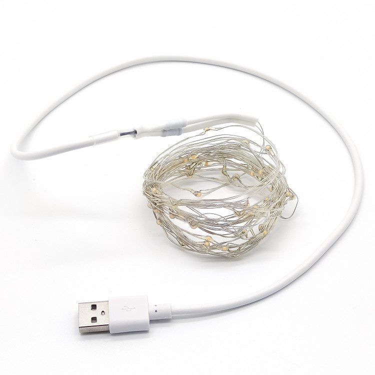Светодиодная нить  SMD0508, Огонек RGB OG-LDL08 (5м) с USB