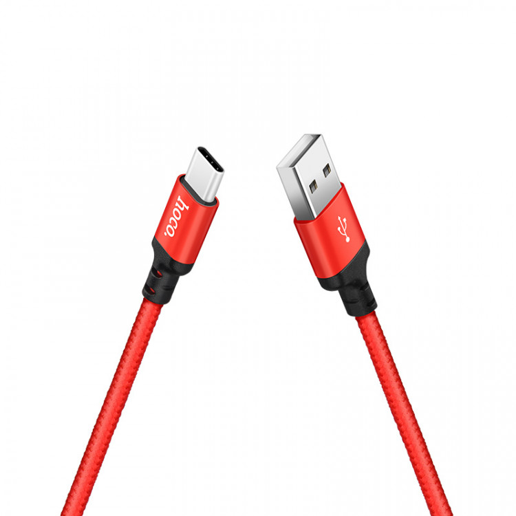 Шнур USB на TYPE-C  HOCO X14-C   1м  (3A)плетеный (1/33)