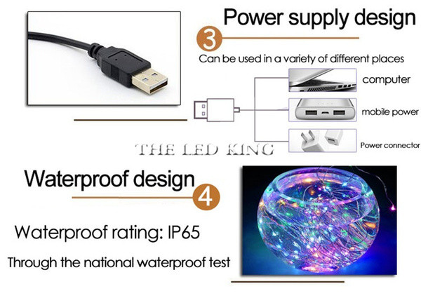 Светодиодная нить  SMD0508, Огонек желтый OG-LDL08  (5м) с USB