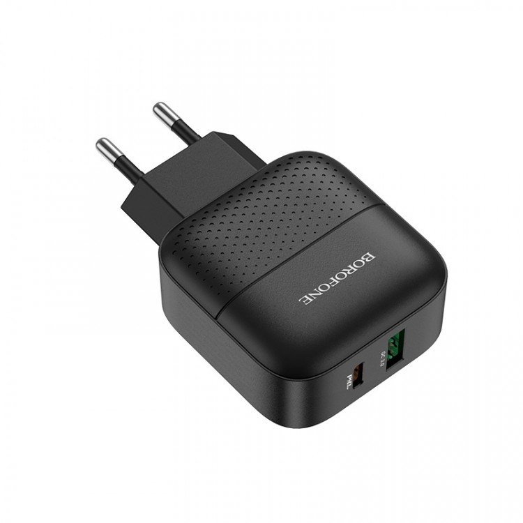СЗУ с TYPE-C + USB BOROFONE  BA46A (PD18W, 5V, 3000mAh, QC3.0)