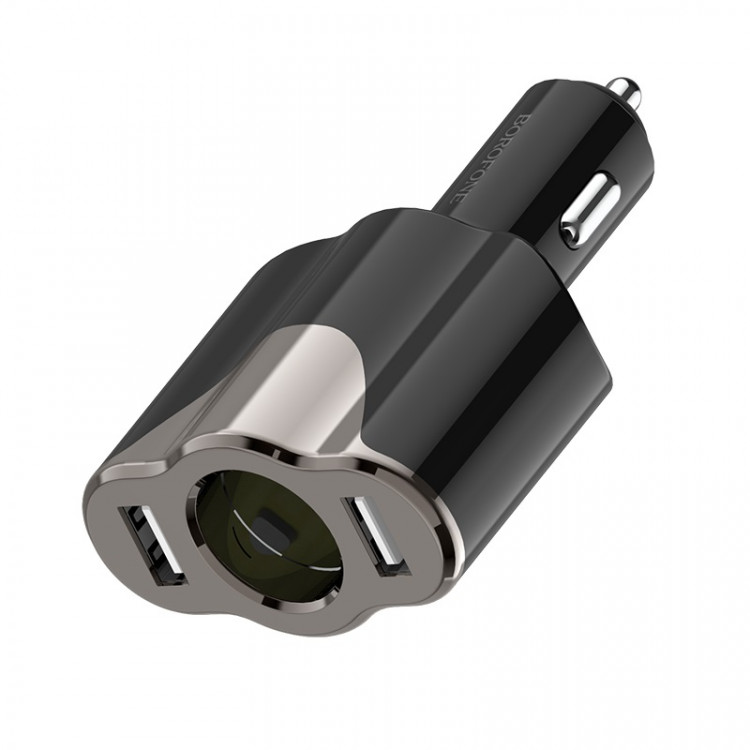 АЗУ с 2xUSB BOROFONE  BZ7 (5V, 2400mAh) + гн. прикуривателя