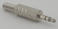 3.5мм Стерео штекер, на кабель (металл) (10/100)   P-007