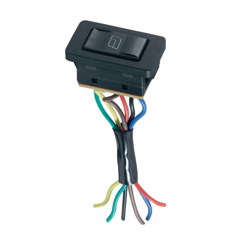 Выкл. стеклоподъемника клав-ный 12V 20A (6с)(ON)-OFF-(ON) с подсветкой и проводом  R-4430