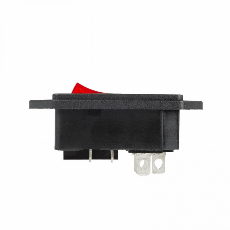 Перекл. клав. (ON-OFF)Черн-Красн,4конт,250V,6A,подсв. + штекер C14 3 PIN R-2282