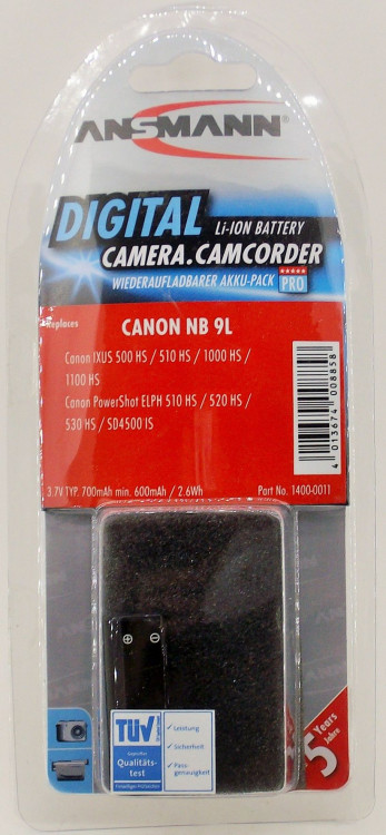 Аккумулятор ANSMANN A-Can NB 9 L (Li 700, 3.7V)  BL1