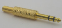 6.3мм Стерео штекер, на кабель (золото) (10/100)   P-026_З