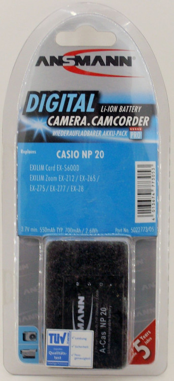 Аккумулятор ANSMANN A-Cas NP  20 (Li 700, 3.7V)  BL1