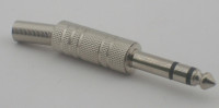 6.3мм Стерео штекер, на кабель (металл) (10/100)   P-026