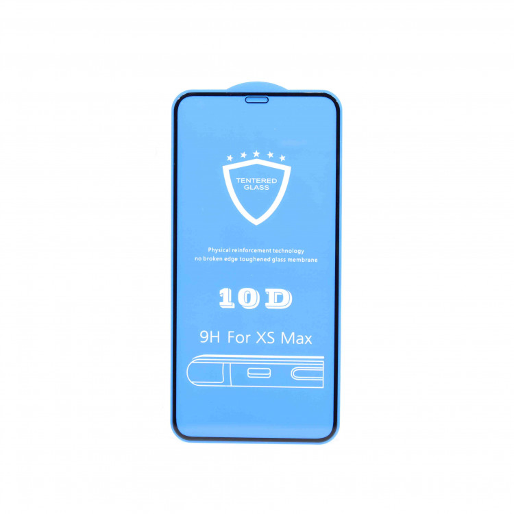 Стекло защитное на iPhon XS Max/X11Pro Max  10D (черное)