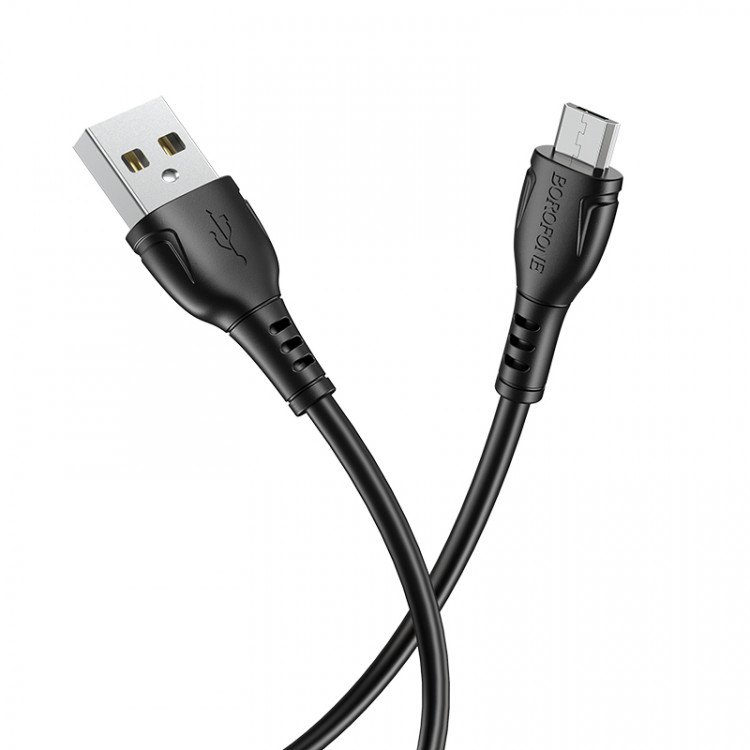 Шнур USB на micro USB штекер  BOROFON BX-51   1м  (3А) силикон