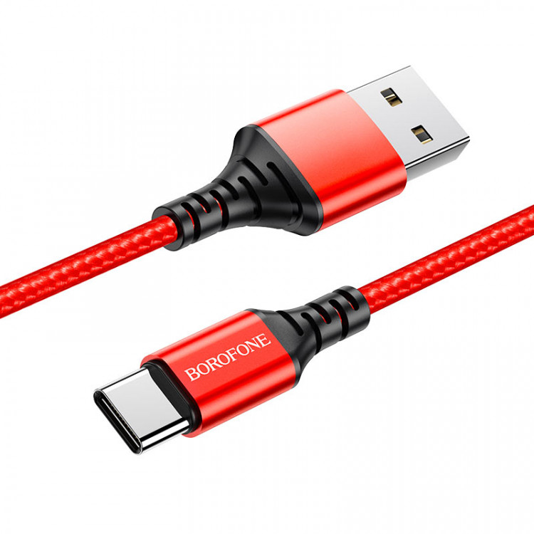 Шнур USB на micro USB штекер  BOROFON BX-54   1м (2.4А) плетеный