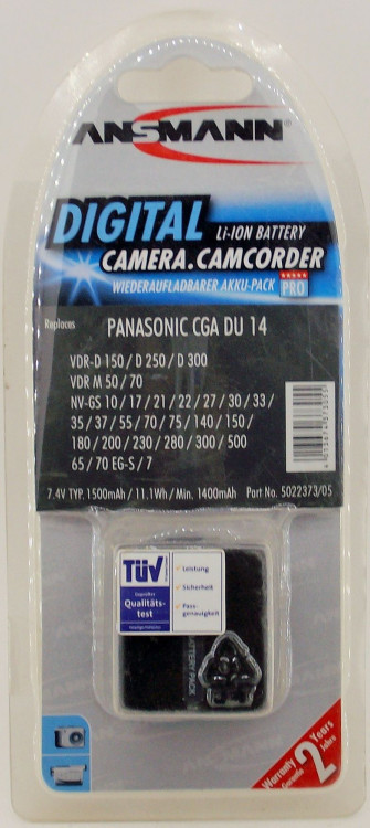 Аккумулятор ANSMANN A-Pan CGA DU14 (Li 1400, 7.4 V)  BL1