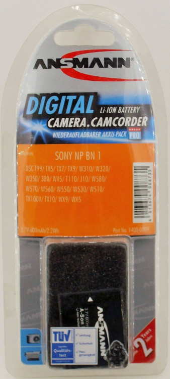 Аккумулятор ANSMANN A-Son NP BN1 (Li 600, 7.4V)  BL1