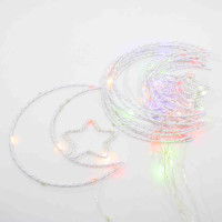 Гирлянда декоративная LED бахрома-нить-звезды+месяц (белые) RGB