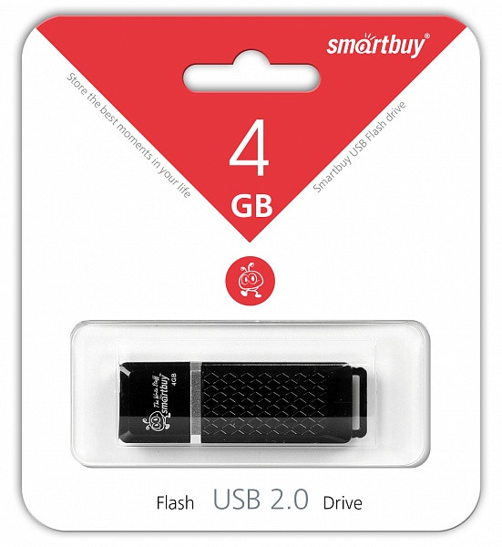 USB-Flash  4GB Smartbuy Quartz series Black (SB4GBQZ-K)