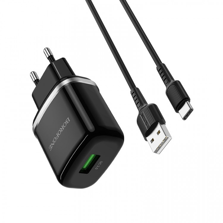 СЗУ с USB BOROFONE  BA36A (5V, 3000mAh, шнур TYPE-C)