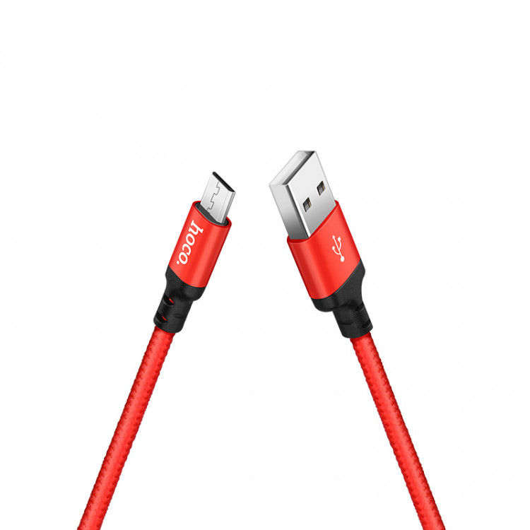 Шнур USB на micro USB штекер  HOCO X14  1м  (3A) плетеный (1/33)